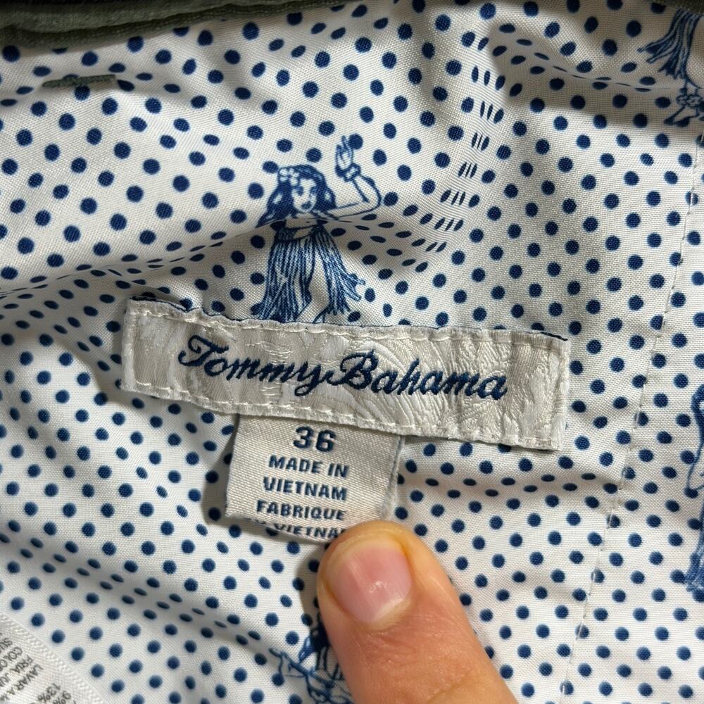 Tommy Bahama Golf Shorts Mens 36 Olive Green Stretch Flat Front Preppy Active - Picture 5 of 13